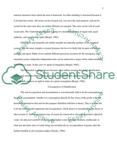 The Consequences of Stratification