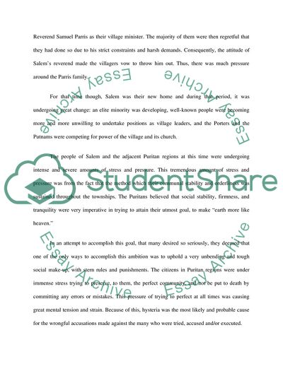 The Salem Witch Trials in 1692