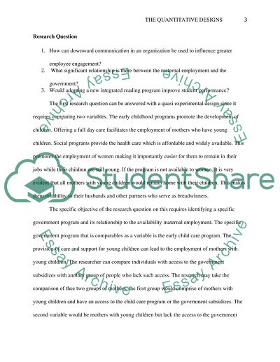 Topic: The Quantitative Designs