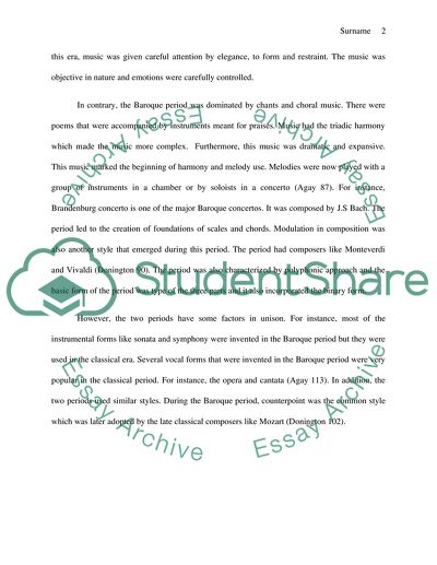 Classical and Baroque Style