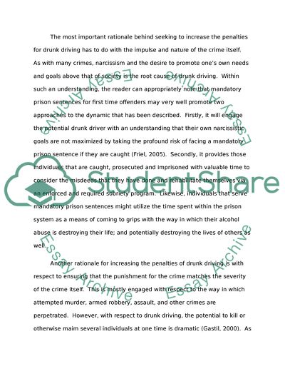 Drunk Driving: Advocating Stiffer Penalties