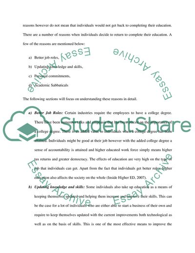 Why do so many people return to college later in life