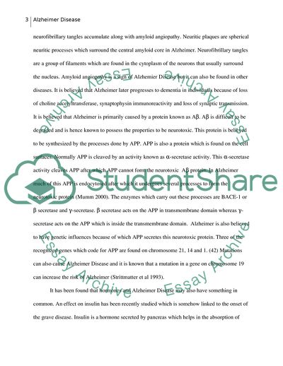 Alzheimers Disease and Cognitive Abilities