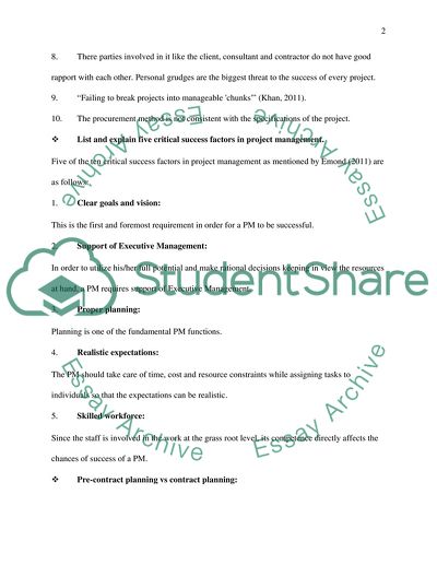 Project Success and Failures