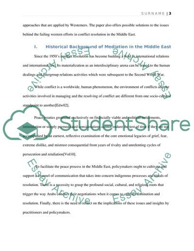 Conflict Management Mediation in the Middle East