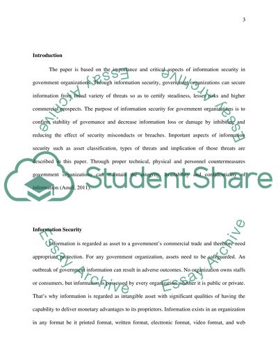 Security of Information in Government Organizations