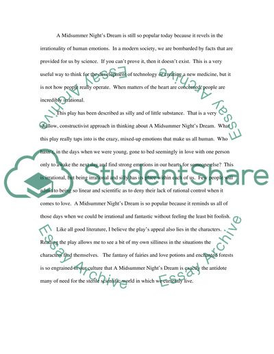 A Midsummer Nights Dream by William Shakespeare