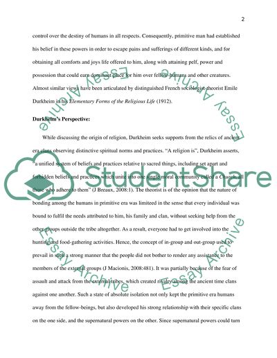 Theories of the origin of religion by Durkheim and Freud