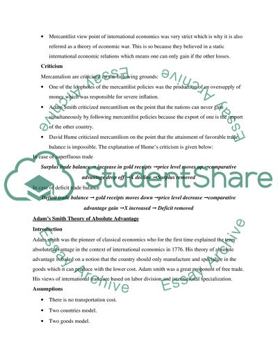 Notes On International Economics