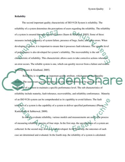 System Quality Characteristics