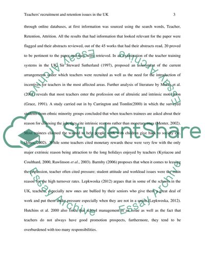 Teachers Recruitment and Retention Issues in the UK