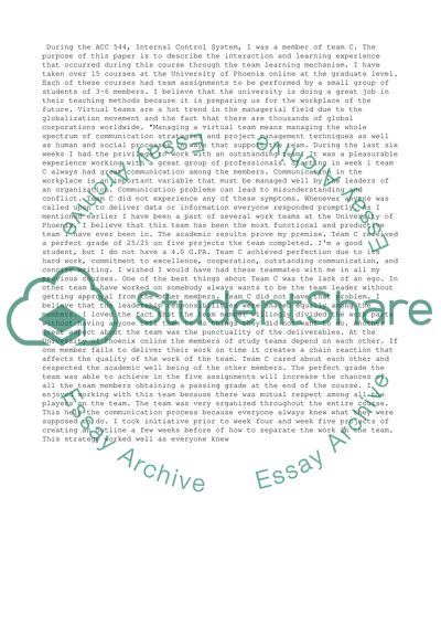 The Interaction and Learning Experience