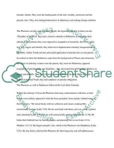 Pharisees and Sadducees