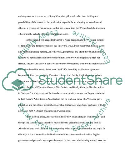 How Carrolls Alice Deconstructs the Victorian Notions of Femininity