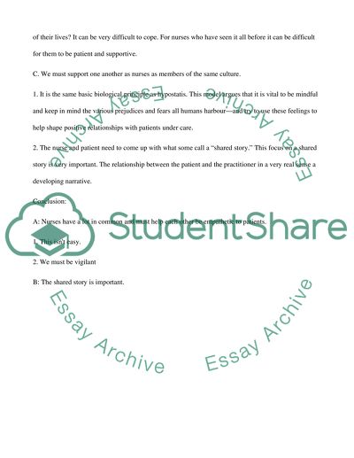 Speech on culture ( Nursing been my culture )