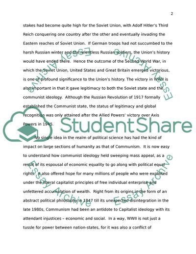 In What Way was WWII the Single Most Consequential Event in Soviet History between 1921 and 1985