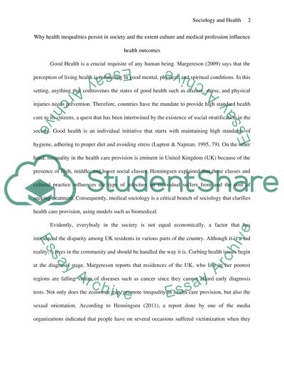 How Culture and Medical Profession Influence Health Outcomes