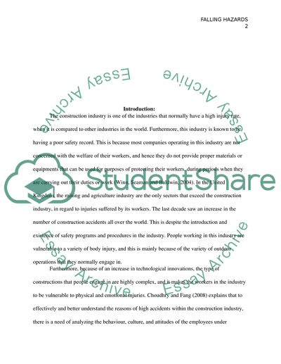 Falling Hazards in the Construction Industry