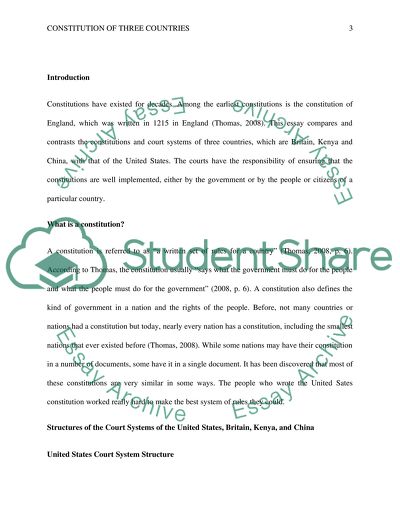 Constitution of Three Countries