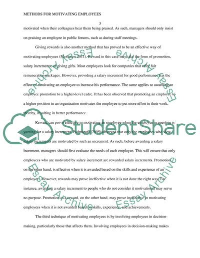 Methods for Motivating Employees