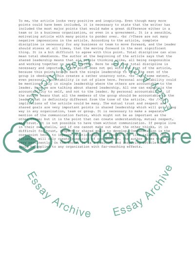 Shared Leadership by Vass Graham