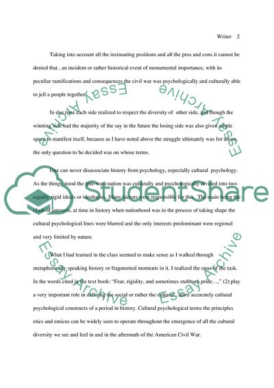 Museum project : cultural psychology + civil war