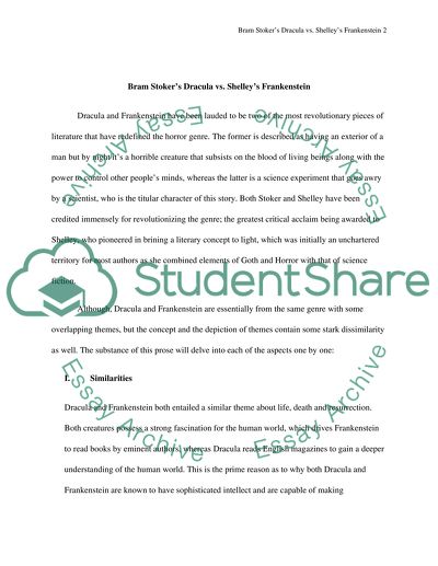 Bram Stokers Dracula Compared to Mary Shellys Frankenstein