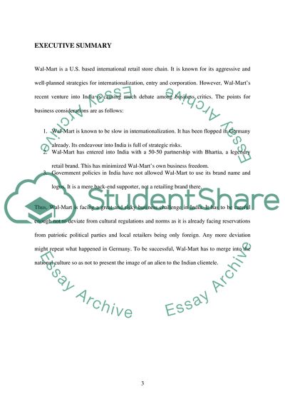 International Business Strategy: Wal-Mart in India