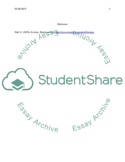 Ecology by Charles Hall