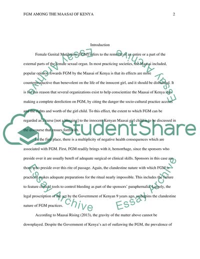 FGM among the Maasai of Kenya