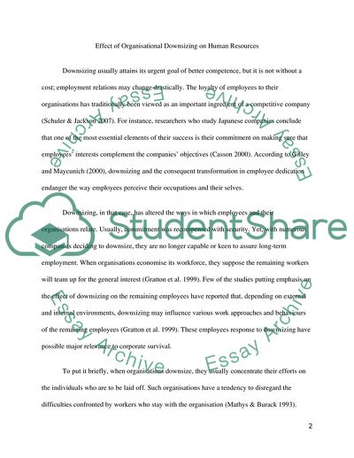 A Strategic Look at Downsizing