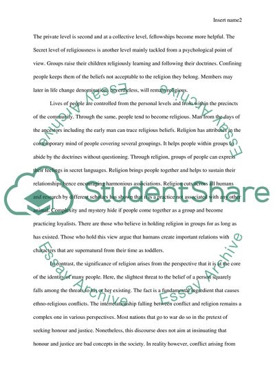 Religion Should Not Be the Reason to Start Conflict