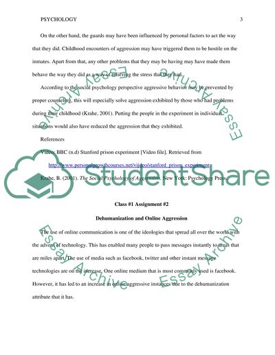 Aggressive behavior&online aggression