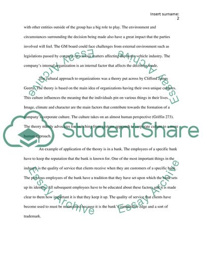 Functional Perspective on group Making Theory and Cultural approach to organization