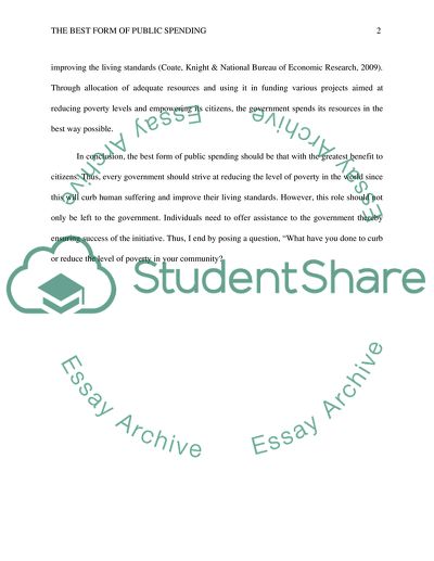 The Best Form of Public Spending