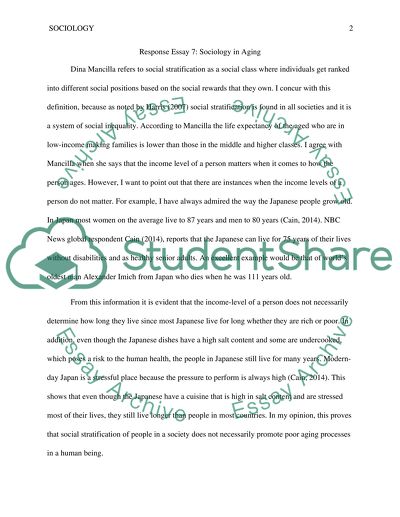 Sociology of aging classmate response 7