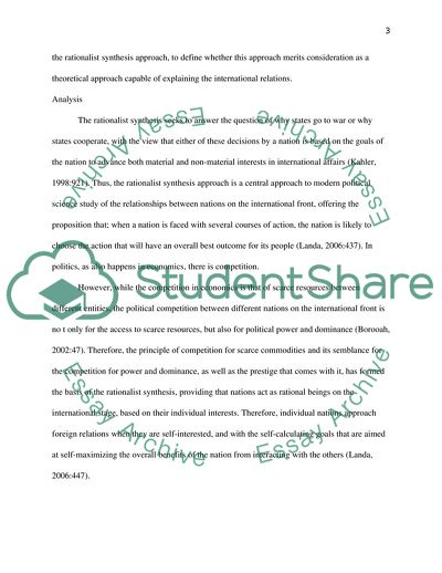 Theory of the State as a Rational Actor