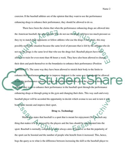 Enhancing Drugs: Why Should They Be Allowed in Sports