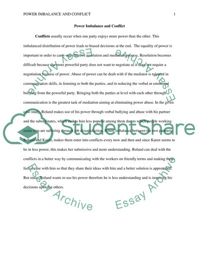 power and conflict essay structure