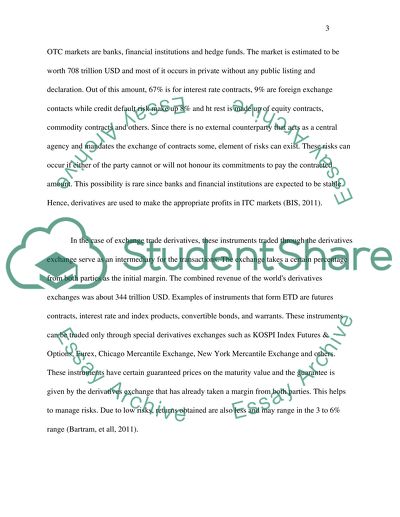Derivatives as a Way of Mitigating Financial Risk
