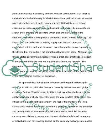 The international finance structure and the IPE of international Debt