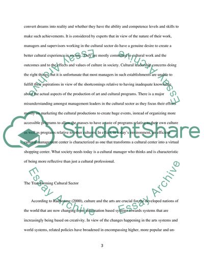 Leaders in the Cultural Sector in Europe and the UK