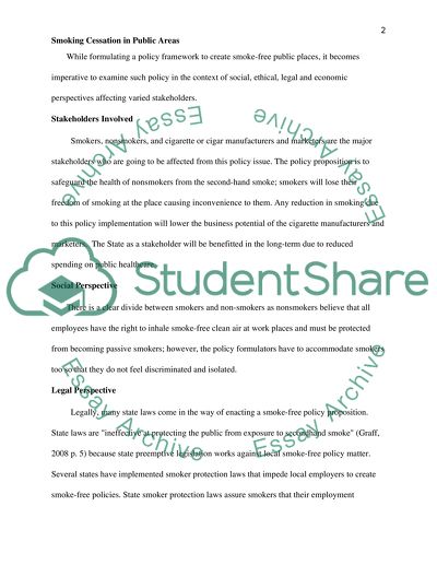 Defining the Policy Issue: Smoking as an Enormous Health Hazards