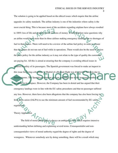 Ethical issues in the service industry