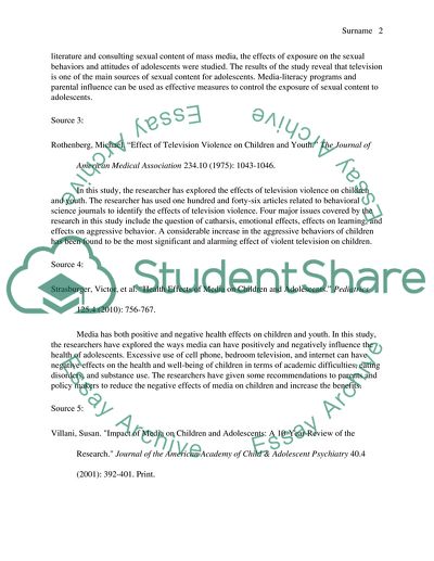 Cause and effect of media on children and youth