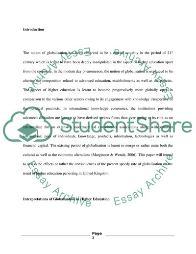 The Present Speedy Rate of Globalization on the Trend of Higher Education