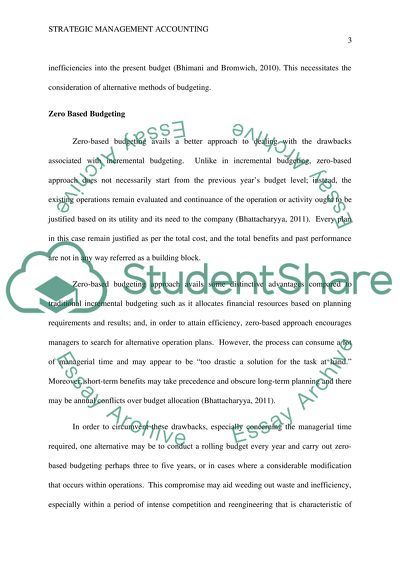 Assigment for Strategic management accounting