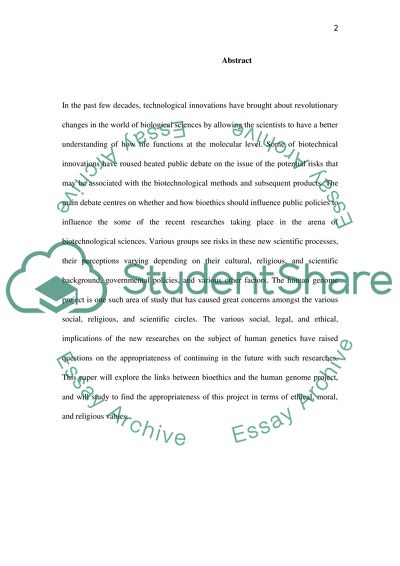 Bioethics and the Appropriateness of the Human Genome Project