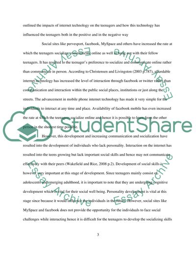 How doest the internet affect the teen age generations