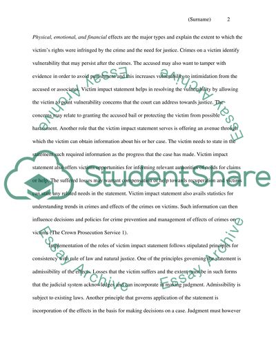 Victim impact statement